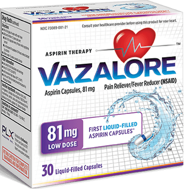 Box of 81 milligram VAZALORE capsules